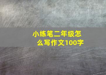 小练笔二年级怎么写作文100字