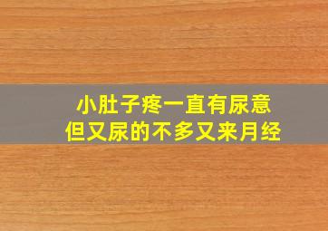 小肚子疼一直有尿意但又尿的不多又来月经