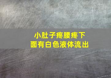 小肚子疼腰疼下面有白色液体流出