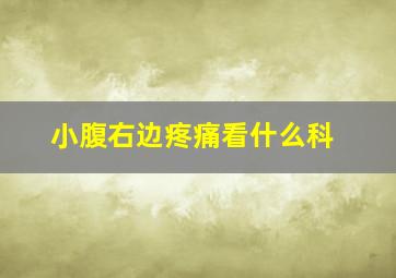 小腹右边疼痛看什么科