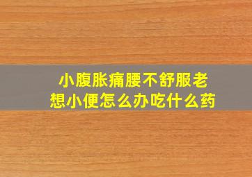 小腹胀痛腰不舒服老想小便怎么办吃什么药