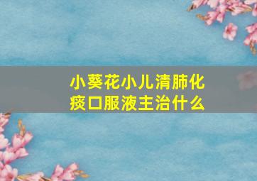 小葵花小儿清肺化痰口服液主治什么