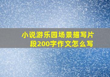 小说游乐园场景描写片段200字作文怎么写