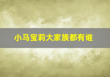 小马宝莉大家族都有谁