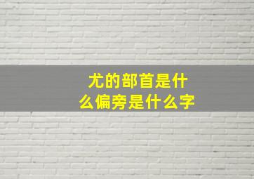 尤的部首是什么偏旁是什么字