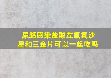 尿路感染盐酸左氧氟沙星和三金片可以一起吃吗