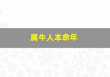 属牛人本命年