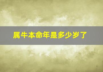 属牛本命年是多少岁了