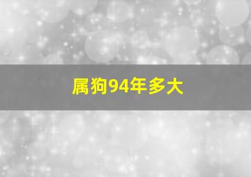 属狗94年多大