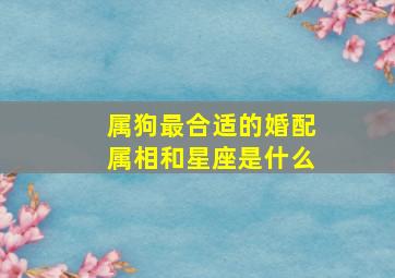 属狗最合适的婚配属相和星座是什么