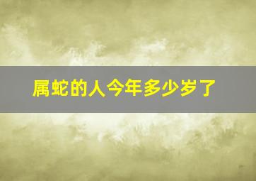 属蛇的人今年多少岁了