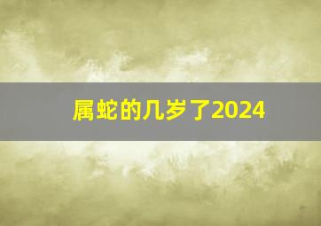 属蛇的几岁了2024