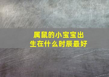 属鼠的小宝宝出生在什么时辰最好