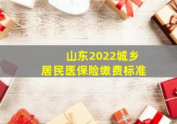 山东2022城乡居民医保险缴费标准