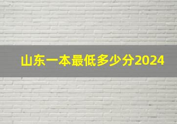 山东一本最低多少分2024