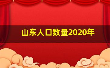 山东人口数量2020年