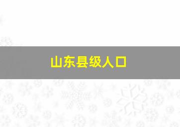 山东县级人口