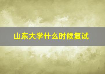 山东大学什么时候复试