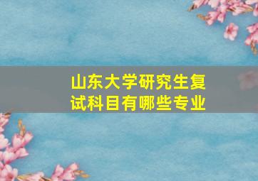 山东大学研究生复试科目有哪些专业