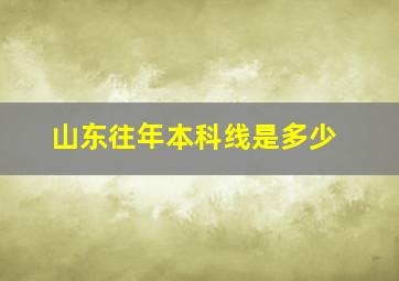 山东往年本科线是多少