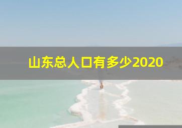 山东总人口有多少2020