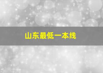 山东最低一本线