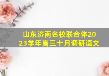 山东济南名校联合体2023学年高三十月调研语文