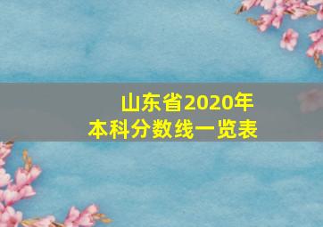 山东省2020年本科分数线一览表