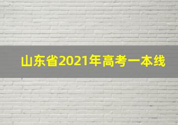 山东省2021年高考一本线