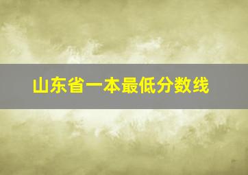 山东省一本最低分数线