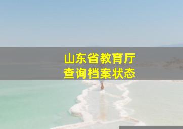 山东省教育厅查询档案状态