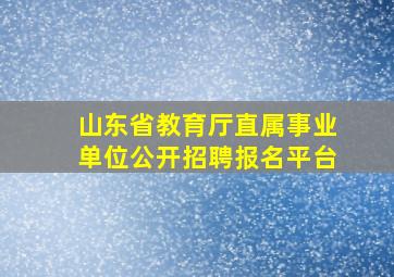 山东省教育厅直属事业单位公开招聘报名平台