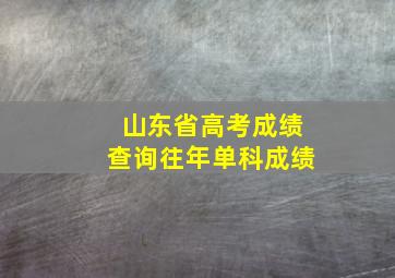 山东省高考成绩查询往年单科成绩