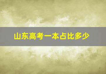 山东高考一本占比多少