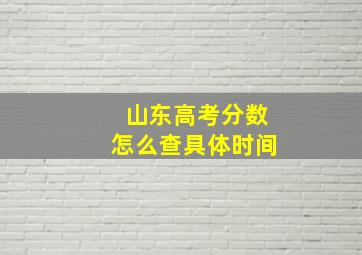 山东高考分数怎么查具体时间