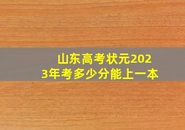 山东高考状元2023年考多少分能上一本