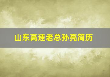 山东高速老总孙亮简历