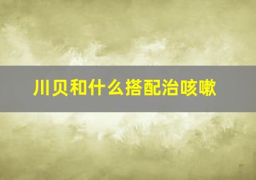 川贝和什么搭配治咳嗽