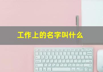 工作上的名字叫什么