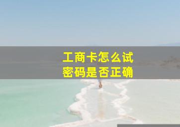 工商卡怎么试密码是否正确