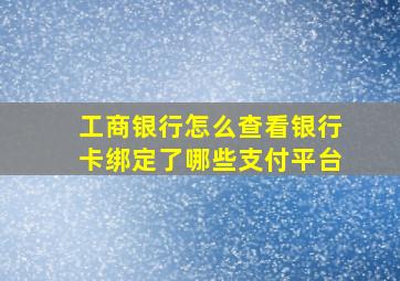 工商银行怎么查看银行卡绑定了哪些支付平台