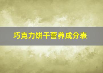 巧克力饼干营养成分表