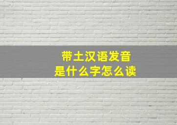 带土汉语发音是什么字怎么读