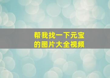 帮我找一下元宝的图片大全视频