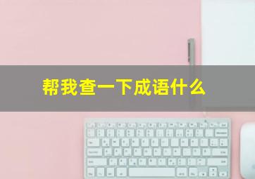 帮我查一下成语什么