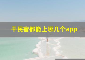 干民宿都能上哪几个app