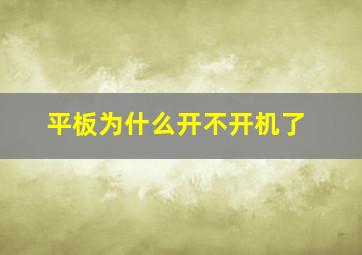 平板为什么开不开机了