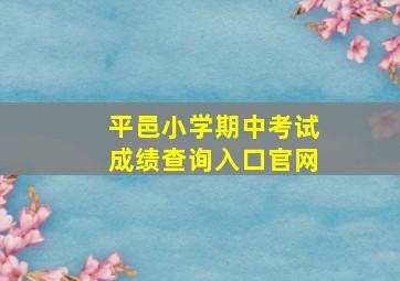 平邑小学期中考试成绩查询入口官网