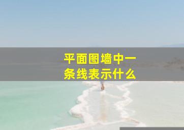 平面图墙中一条线表示什么