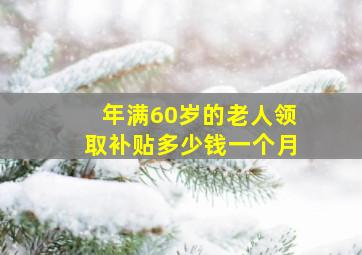 年满60岁的老人领取补贴多少钱一个月